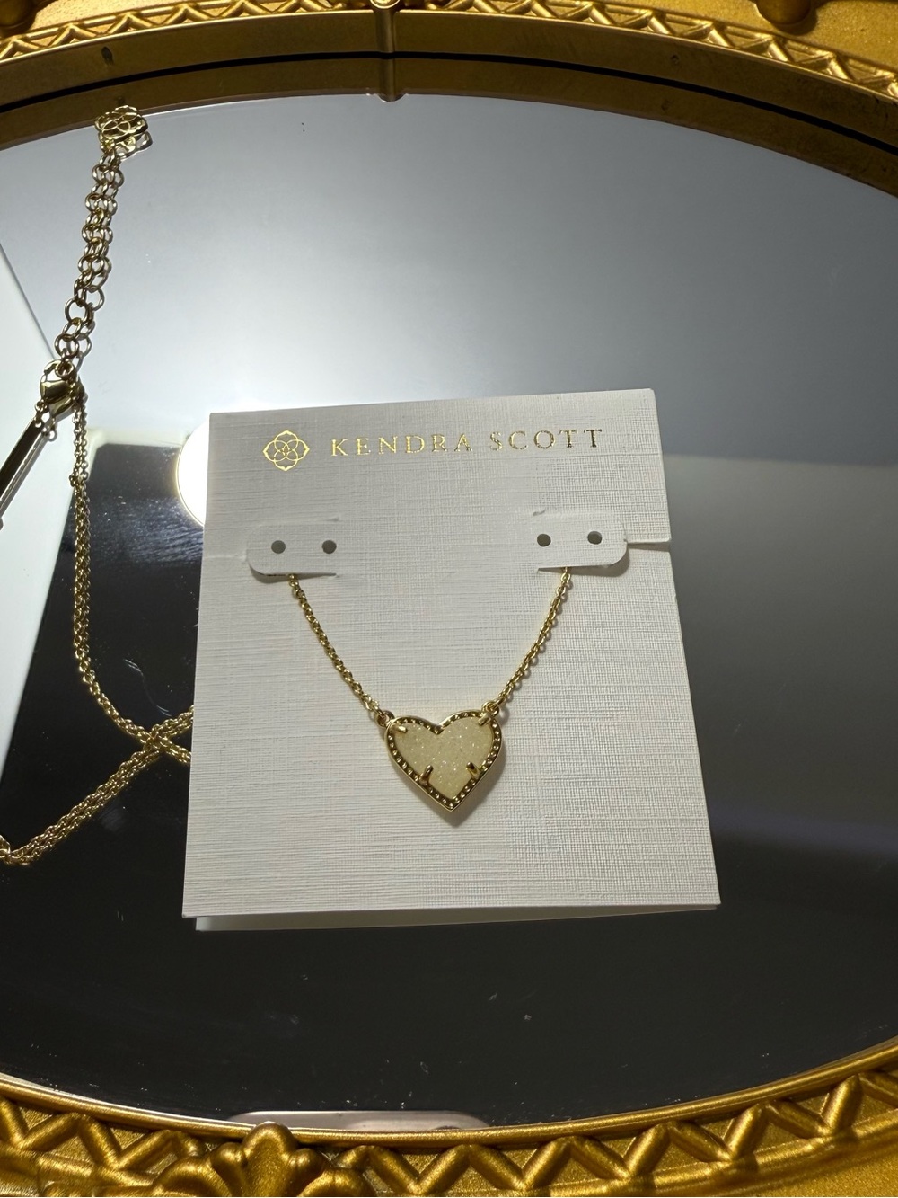 Kendra Scott Gold Heart Pendant on Gold Chain